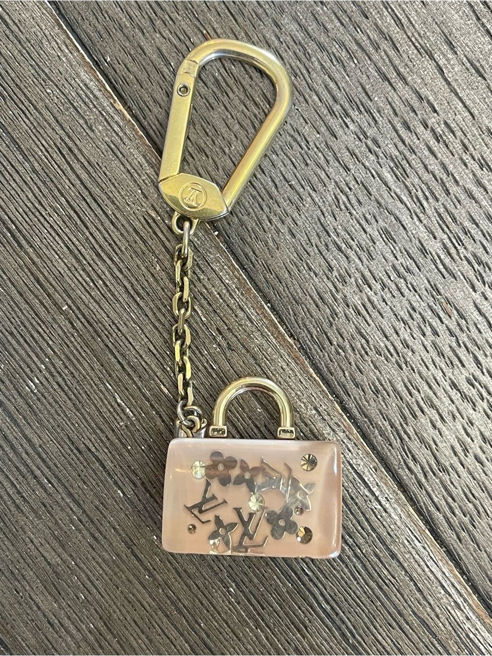 Louis Vuitton Beige Resin Speedy Bag Charm Keychain